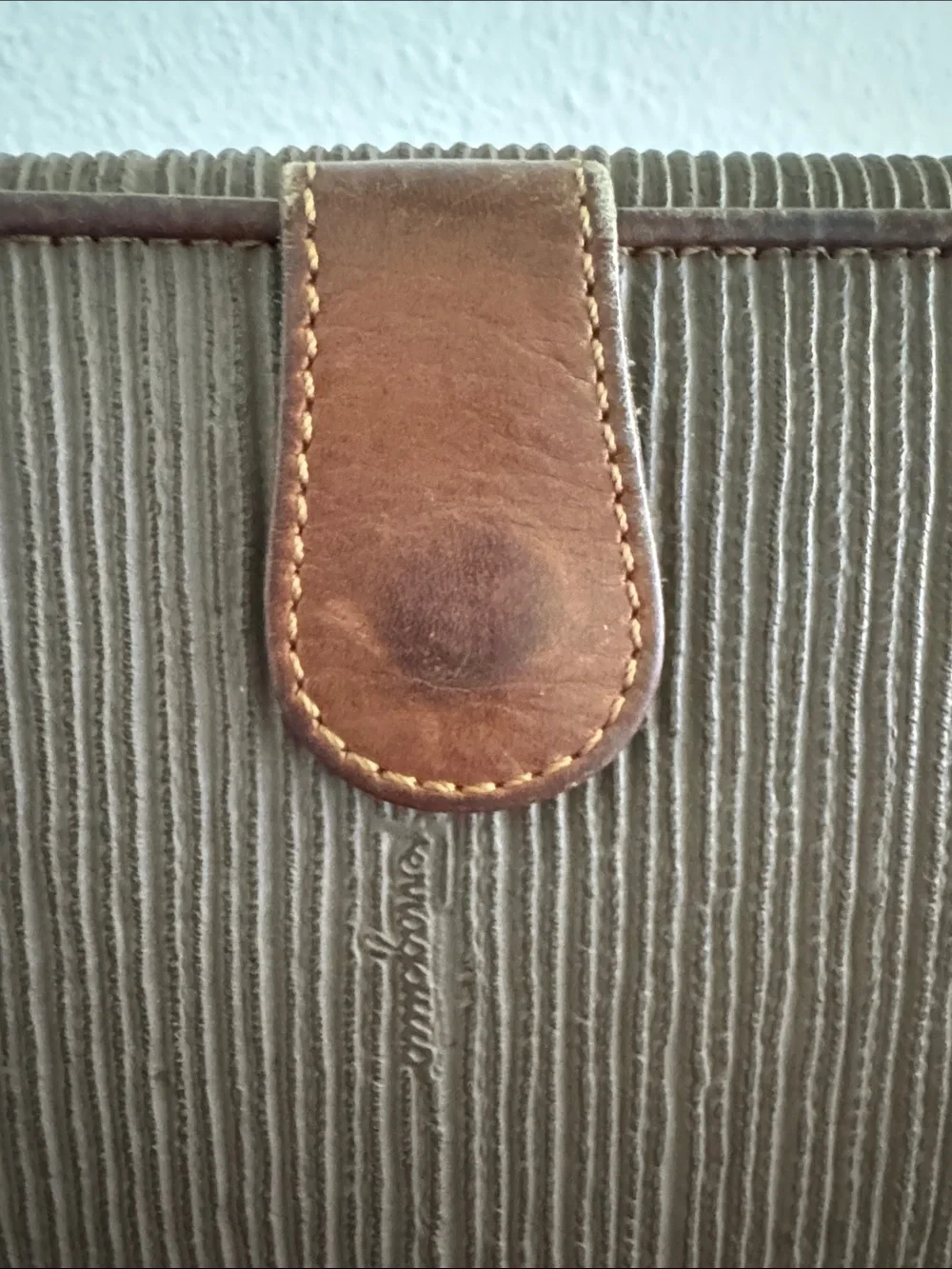 Salvatore Ferragamo Brown Ribbed Fold Wallet with Leather Trim - Picture 8 of 11
